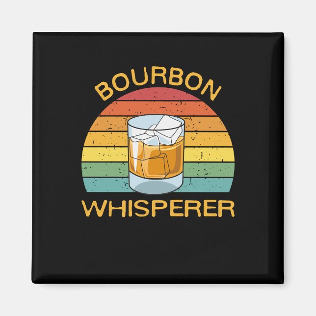 Bourbon Whisperer Whiskey Bourbon Drinking Gift Magnet (Framsidan)
