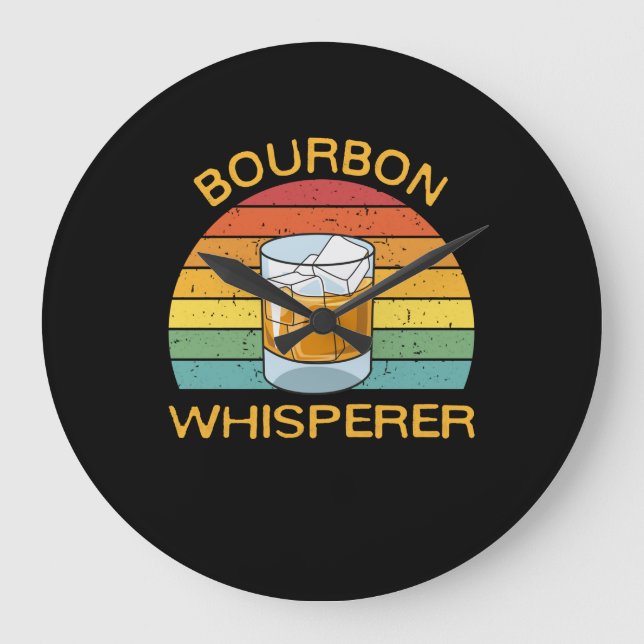 Bourbon Whisperer Whiskey Bourbon Drinking Gift Stor Klocka (Framsida)