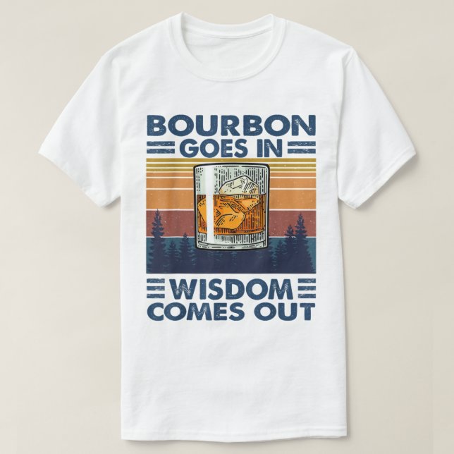 Bourbon Wisdom Vintage Sunset Design T Shirt (Design framsida)