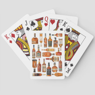 Bourbonflaska Vattenfärg Kortlek