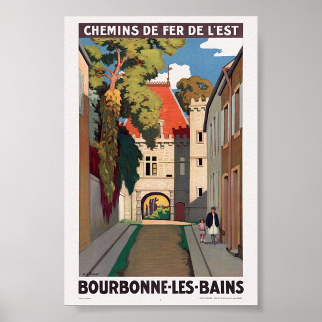 Bourbonne-les-Bains Vintage affisch 1930 (Framsidan)