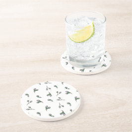 Bourgeon de Fleur - Rose et vert - Motif floral Underlägg