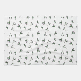 Bourgeons de fleurs rose, motif à l'aquarelle kökshandduk