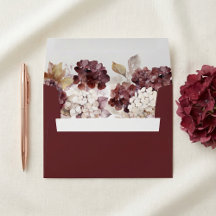 Bourgogne Hortensia Höstbröllop Kuvert