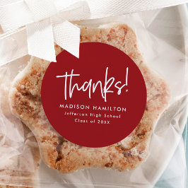 Bourgogne | Preppy Script Studenten Tack Runt Klistermärke