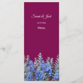 Bourgogne vinterbröllop med blåklocka meny