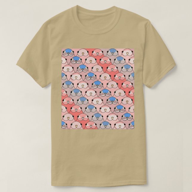 Bourke Parakeet pattern many birbs T Shirt (Design framsida)