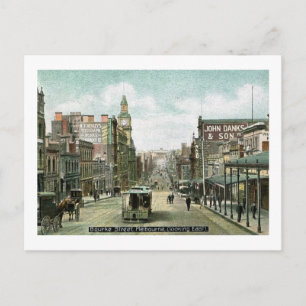 Bourke St., Melbourne, Australiens Vintage Vykort