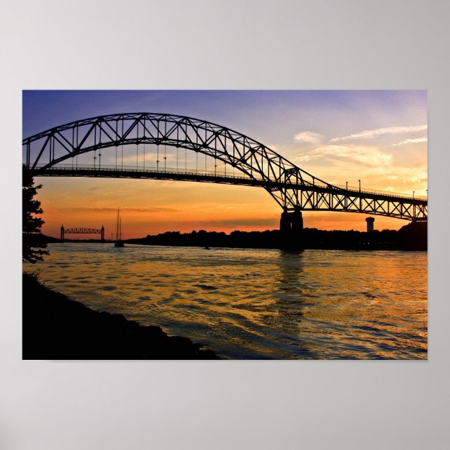 Bourne Bridge Sunset Poster (Framsidan)