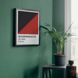 Bournemouth Cherry Red and Black - White Gräns Perfect Poster