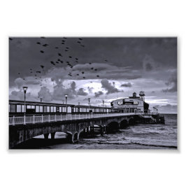 Bournemouth Pier och Beach Dorset England Fototryck