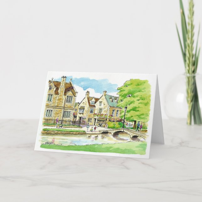 Bourton på vatten, Gloucestershire Kort (Framsida)