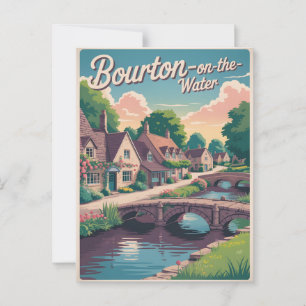Bourton på vintagen vatten vykort