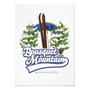 Bousquet Mountain Massachusetts Ski logotyp Fototryck