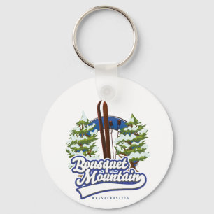 Bousquet Mountain Massachusetts Ski logotyp Nyckelring