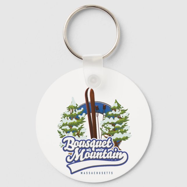 Bousquet Mountain Massachusetts Ski logotyp Nyckelring (Framsida)