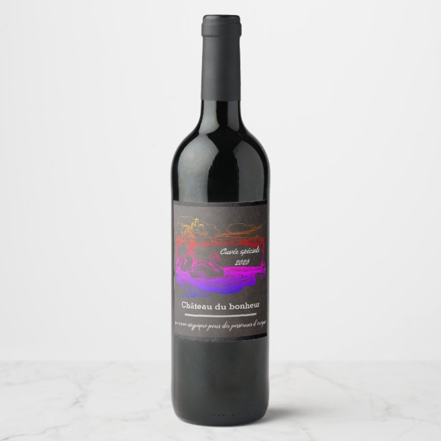 Bouteille de vin personnalisée vinflaska etikett (Framsida)