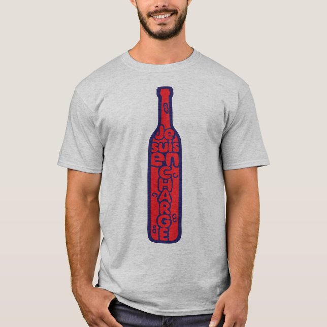 bouteille_vin_alcool_charge_biture_humour1 t shirt (Framsida)