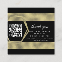 Boutique Beauty Business Tack Guld QR  Fyrkantigt Visitkort