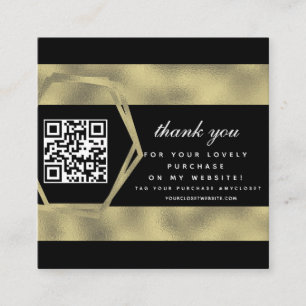 Boutique Beauty Business Tack Guld QR Fyrkantigt Visitkort