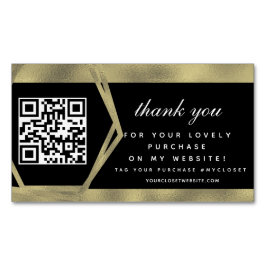 Boutique Beauty Business Tack Guld QR  Magnetiska Visitkort