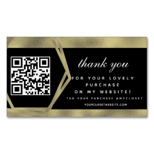 Boutique Beauty Business Tack Guld QR Magnetiska Visitkort