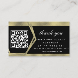Boutique Beauty Business Tack Guld QR   Visitkort
