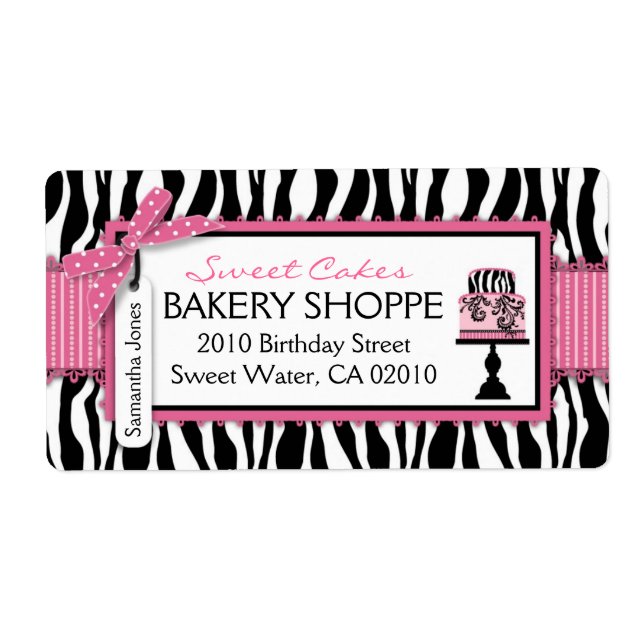 Boutique Chic Cakes Business Shipping Label Fraktsedel (Framsidan)
