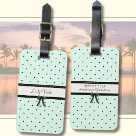 Boutique Chic Mintgrön Prickig Monogram Bagagebricka