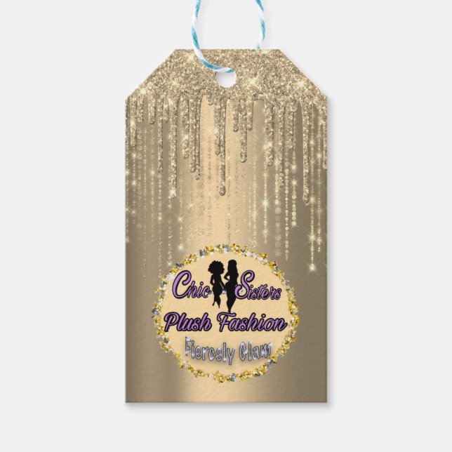 Boutique Clothing Pris Märkre Guld Drips SisterLog Presentetikett (Framsidan)