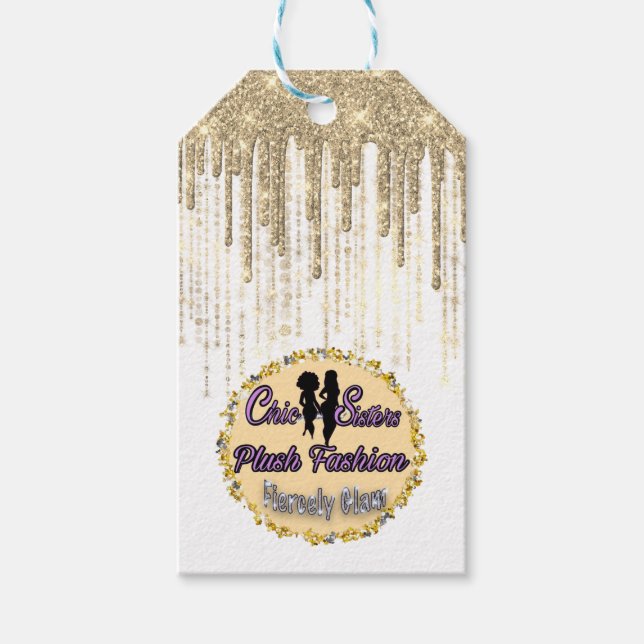 Boutique Clothing Pris Märkre Guld Drives White Presentetikett (Framsidan)