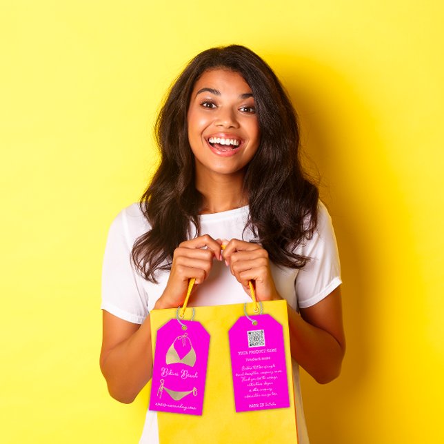 Boutique Clothing Pris Product Description QRPink Presentetikett (Boutique Clothing Price Product Description QRPink Gift Tags)