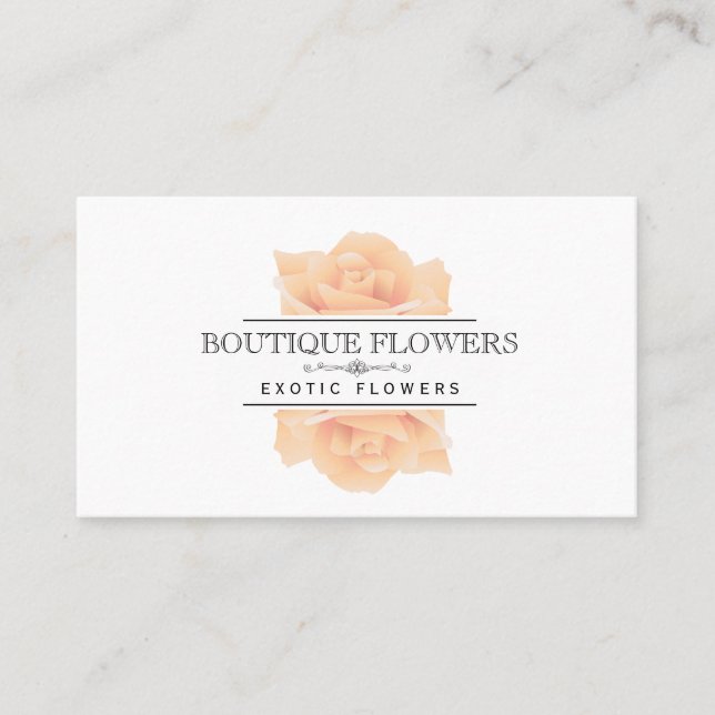 Boutique Flowers | Elegant, klassisk Visitkort (Framsida)