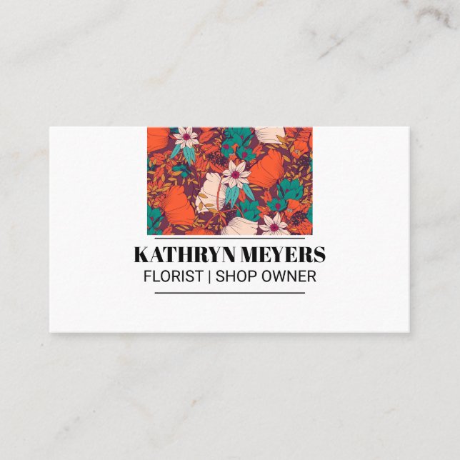 Boutique Flowers | Illustrativa blommor Visitkort (Framsida)
