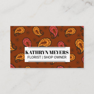 Boutique Flowers Paisley Flower Mönster Visitkort