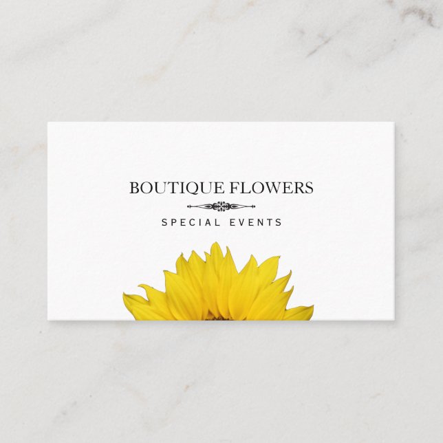 Boutique Flowers | Sol Blommor, enkla Visitkort (Framsida)