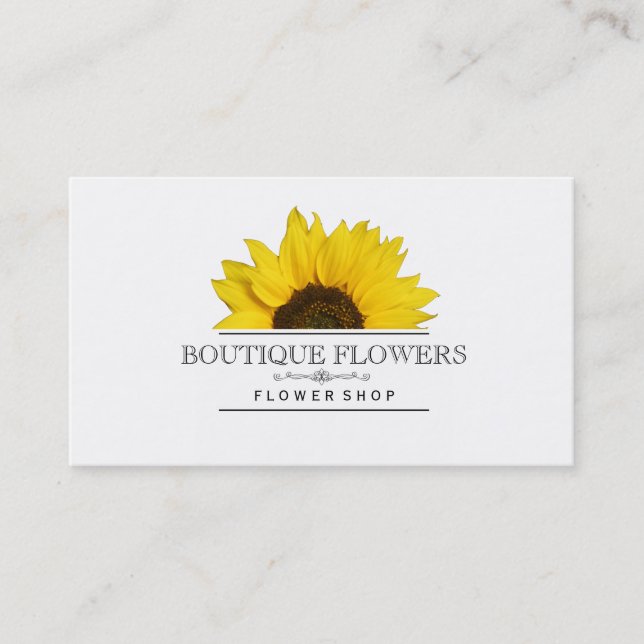 Boutique Flowers | Sun Flower Visitkort (Framsida)