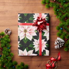 Boutique Helgdag Poinsettia Rolled Gift Wrap Presentpapper