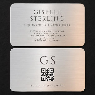 Boutique kläder Metallisk QR-kod Visitkort