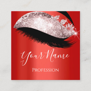 Boutique Lash Extension Red Ruby Ro Fyrkantigt Visitkort