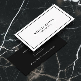 Boutique Lyx Minimal Professionell Svart Vit Visitkort