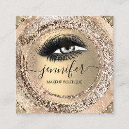 Boutique Makeup Lash Faux Guld Ro QR Lash Fyrkantigt Visitkort