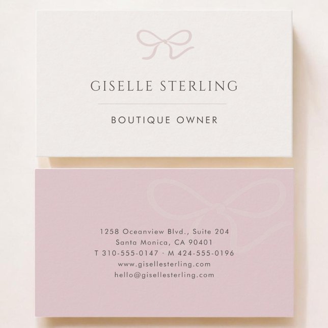 Boutique Owner Pink Bow Visitkort (Skapare uppladdad)
