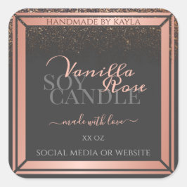 Boutique-produktförpackningsetiketter Grått & Ro G Fyrkantigt Klistermärke