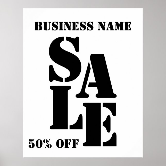 Boutique Sale Sign, Retail Store Signage, Anpassni Poster (Framsidan)