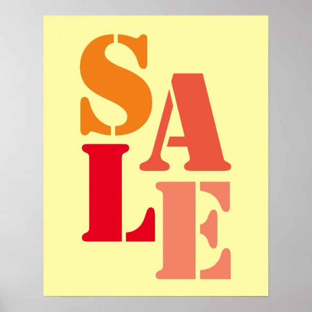 Boutique Sale Sign, Retail Store Signage, Gult Poster (Framsidan)