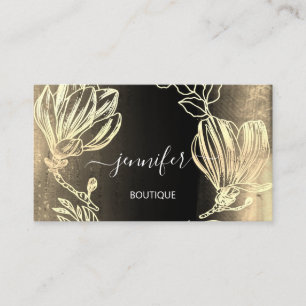 Boutique Shop Black Guld Flowers QR Visitkort