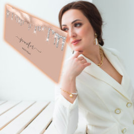 Boutique Shop QR Code Ro Silver Glitter Drives Visitkort
