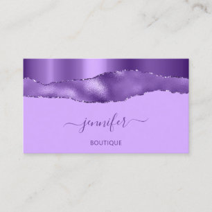 Boutique Shop QR Code White Lila Violet Visitkort