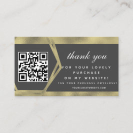 Boutique Skönhetsverksamhet Tack Guld QR-kod Visitkort